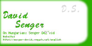 david senger business card